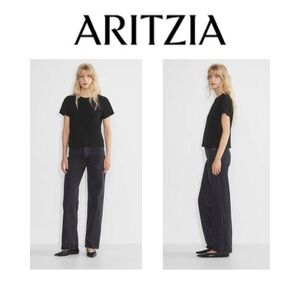 Denim Forum The Farrah Hi-Rise Wide Jean in eyeliner black - size 23